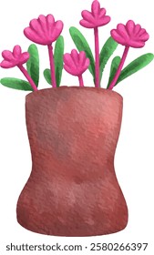 clip art watercolor illustration of colorful flowers petal and leaves for child daycare and nursery wallpaper
