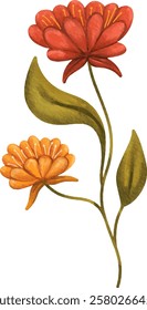 clip art watercolor illustration of colorful flowers petal and leaves for child daycare and nursery wallpaper