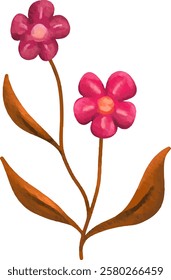 clip art watercolor illustration of colorful flowers petal and leaves for child daycare and nursery wallpaper