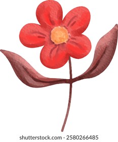 clip art watercolor illustration of colorful flowers petal and leaves for child daycare and nursery wallpaper