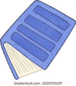 clip art watercolor illustration of colorful hard cover open book with empty pages for background asset