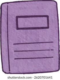 clip art watercolor illustration of colorful hard cover open book with empty pages for background asset
