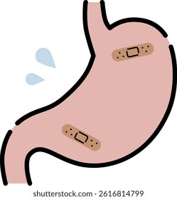 clip art of a weak stomach