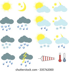 Hakuun Clip Art Weather Icons Yellow Sun Liittyva Vektorikuva Rojaltivapaa 335762000