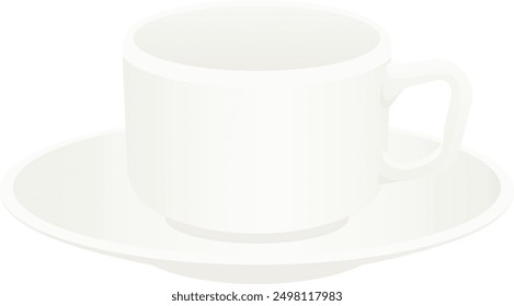 Clip art of white cup and saucer