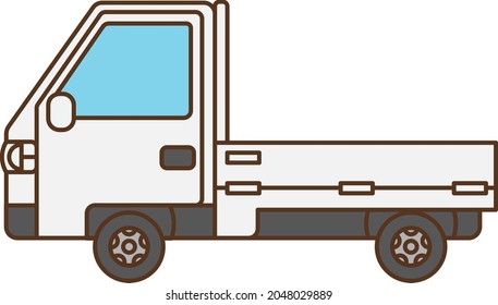Clip art of white light car seen from the side