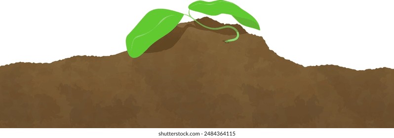 Clip art of wilted leaf sprout