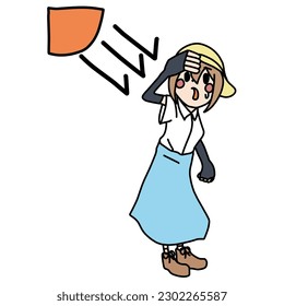 Clip art of woman doing suntanning and the sun