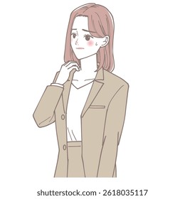 Clip art of woman with irritated throat
