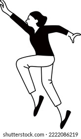 Clip art of woman jumping