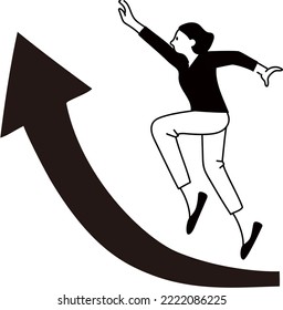 Clip art of woman jumping