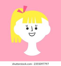 Clip art of a woman with ponytail