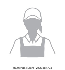 Clip art of woman silhouette of restaurant waitress  -gray