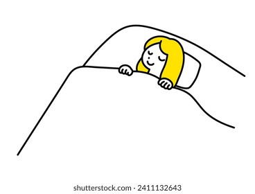 Clip art of woman sleeping