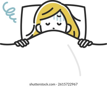 Clip art of woman suffering from sleeplessness