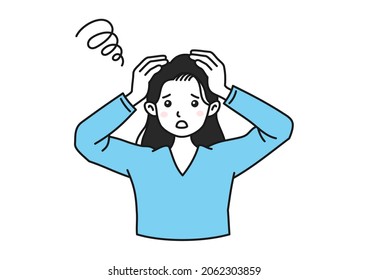 Clip art of a woman in trouble