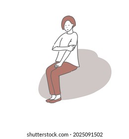 Clip art of a woman who is alone and blocked