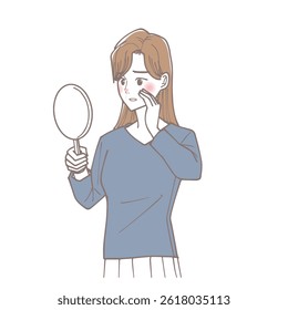  Clip art of woman who is worried about laugh lines