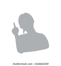 Clip art of woman's silhouette conveying a point