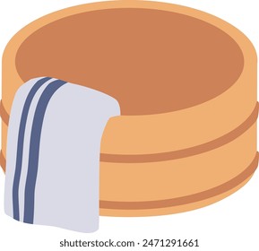 Clip art of wooden pail for bath