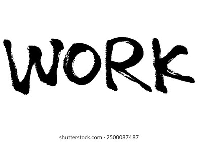 Clip art of WORK letters with brush touch