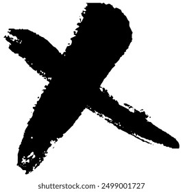 Clip art of X of alphabet with brush touch