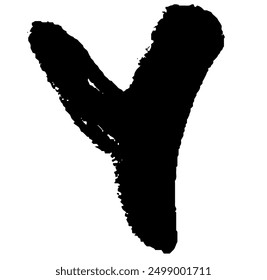 Clip art of Y of the alphabet with a touch of brush