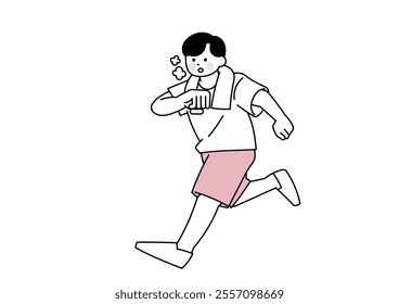 Clip art of young man running