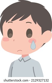 Clip art of young man sweating