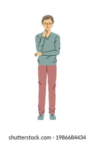 Clip art of young man thinking