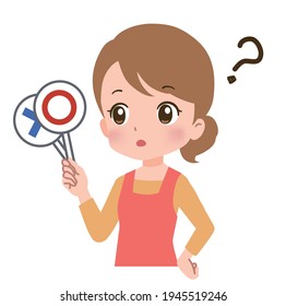Clip art of young woman answering