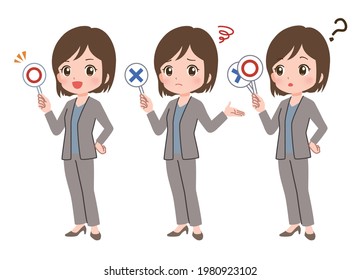 Clip art of young woman answering