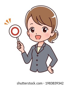 Clip art of young woman answering