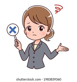 Clip art of young woman answering