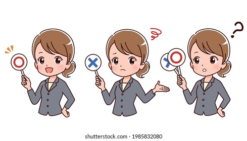 Clip art of young woman answering