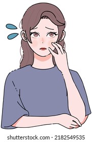 Clip art of young woman in a hurry