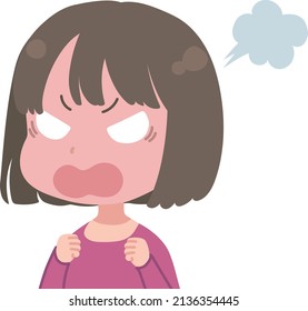 Clip Art Of A Young Woman Throwing A Tantrum