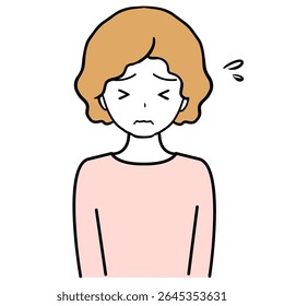 Clip-art de uma jovem mulher em apuros por causa do fracasso
