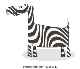 Clip art zebra, isolated object over white background