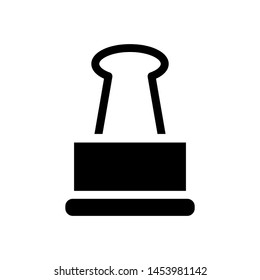 Clip binder icon , template logo design vector emblem isolated illustration , outline solid background white