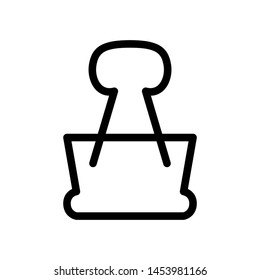 Clip binder icon , template logo design vector emblem isolated illustration , outline solid background white