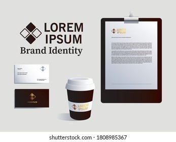 clip board and business for elements of brand identity corporation vector illustration design