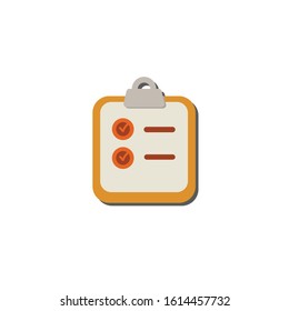 clip board flat style element illustration. cartoon design on white background