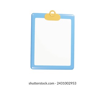 Clip board icon 3d render illustration