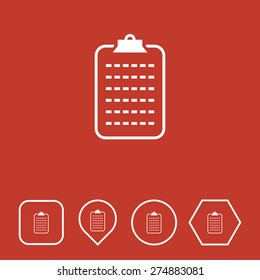 Clip Board Icon on Flat UI Colors with Different Shapes. Eps-10.