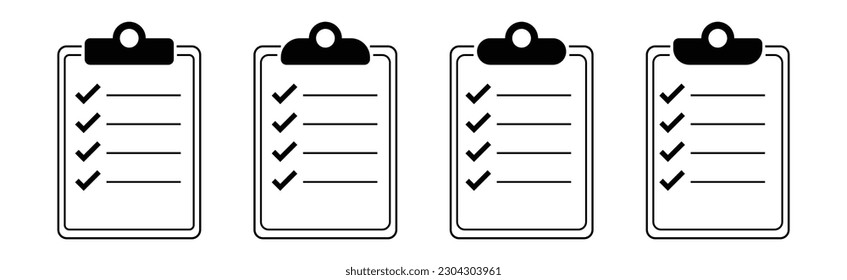 clip board icon set isolated