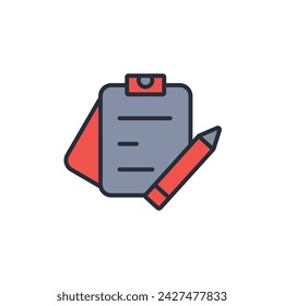clip board icon. vector.Editable stroke.linear style sign for use web design,logo.Symbol illustration.