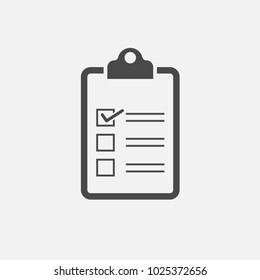 Clip board for notes with paper clipped and ticks vector icon