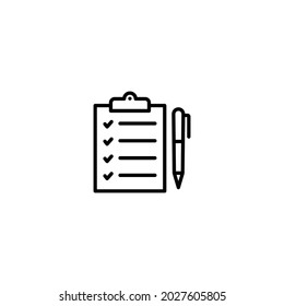 Clip board with pen icon , clipboard sign vector for web site Computer and mobile app
