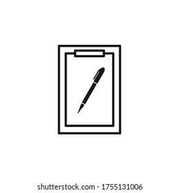 Clip board with pen icon vector illustration